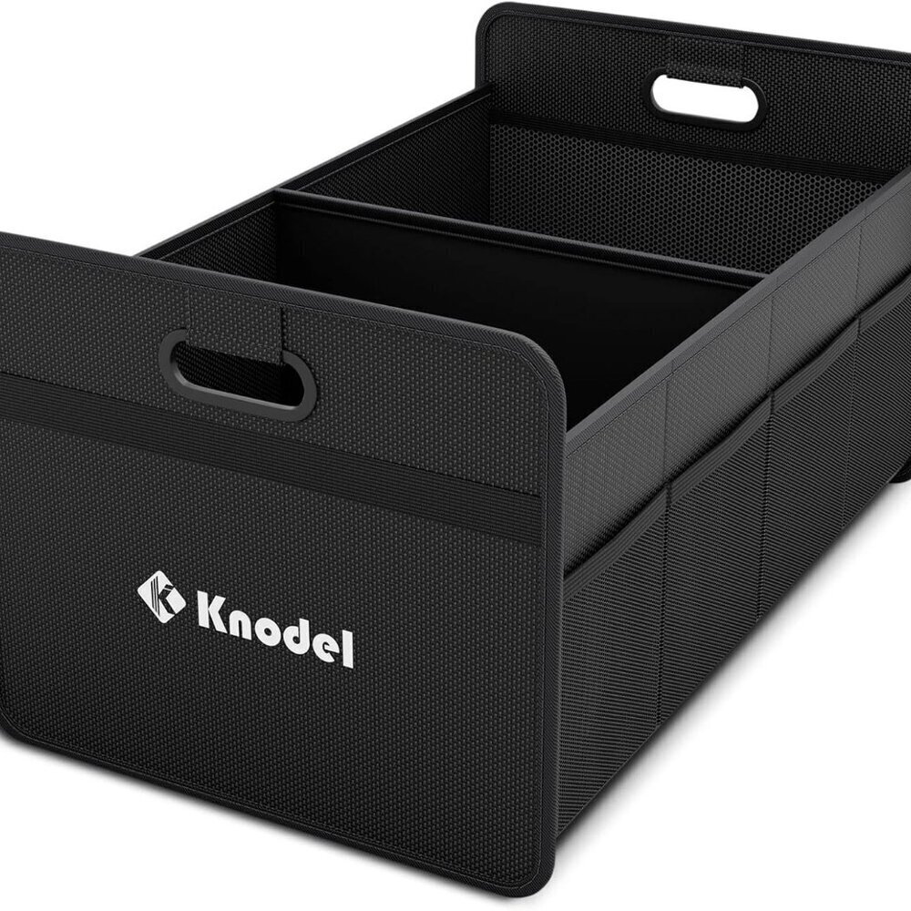 Foldable Car Trunk Organizer Black 2-Compartment